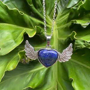 NEW Lapis Lazuli Wings Pendant Necklace